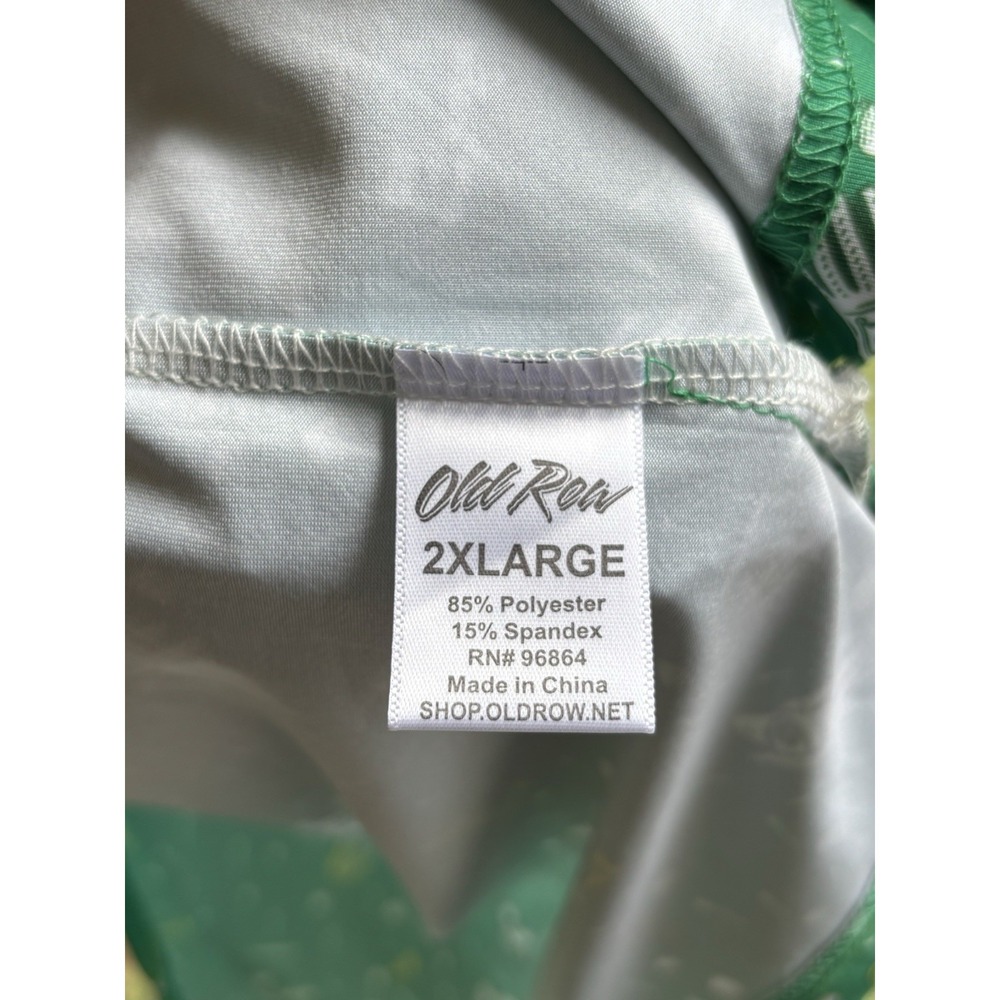 Old Row Golf Cart Polo Shirt 2XL Green Performance Stretch Golf Print NWT - Picture 5 of 6